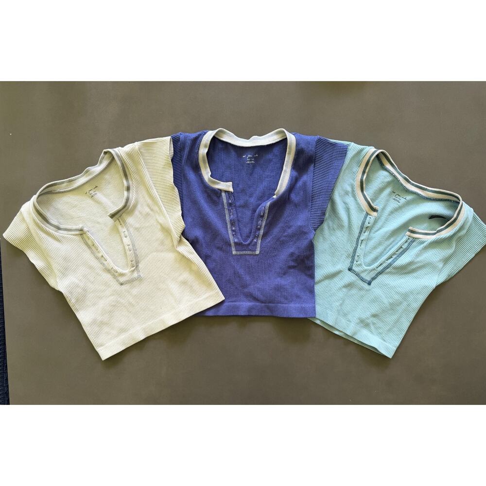 Lot of 3 Out From Under Urban Outfitters Top Womens XS S Cropped Blue White